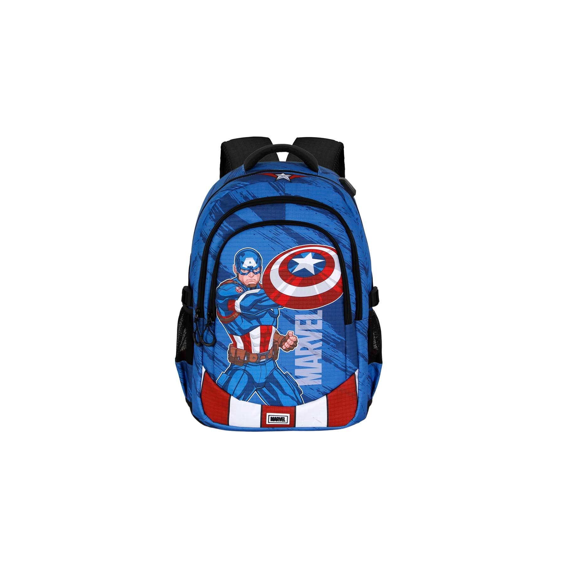 Mochila Gears Capitan America Marvel 44cm adaptable
