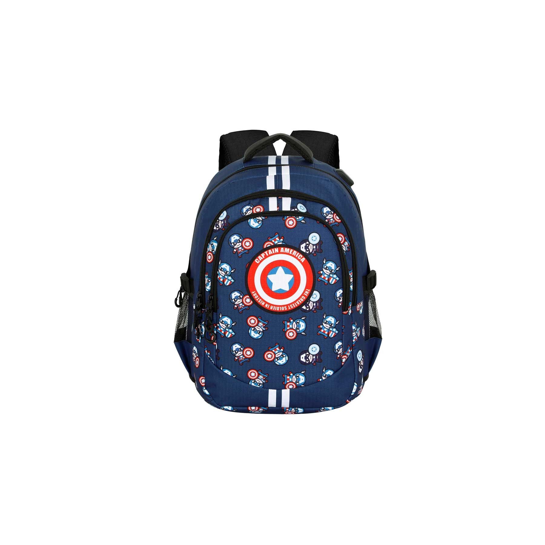 Mochila Plus Brave Capitan America Marvel 44cm
