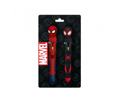Blister 2 boligrafos 10 colores Spiderman Marvel