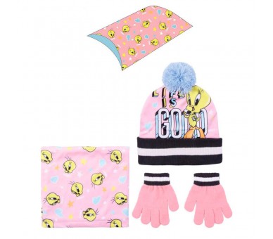 Conjunto gorro guantes braga cuello Looney Tunes