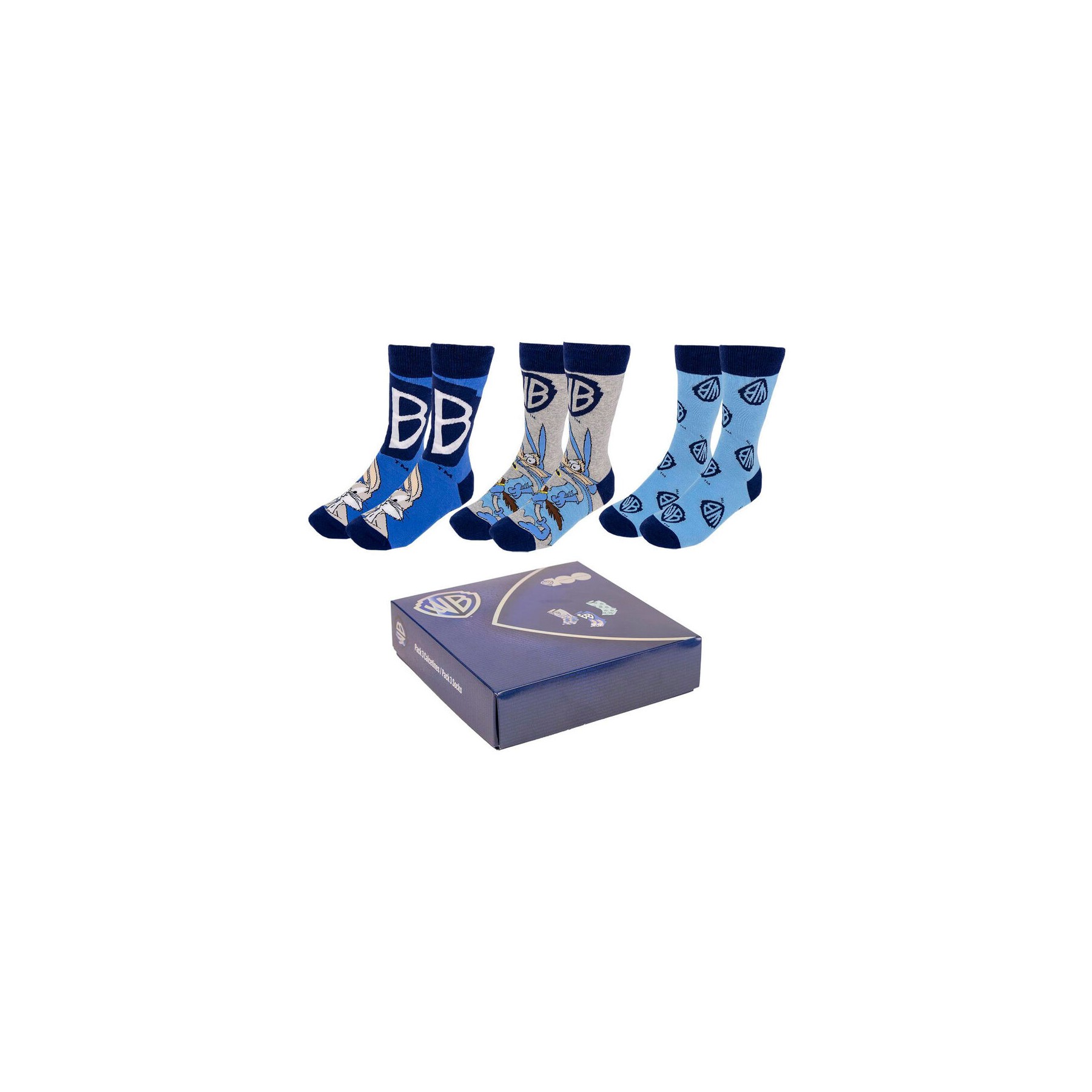 Set 3 calcetines 100th Anniversary Warner adulto