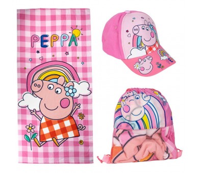 Set toalla + saco + gorra Peppa Pig
