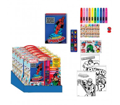 Set papeleria coloreable Marvel