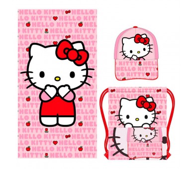 Set toalla + saco + gorra Hello Kitty
