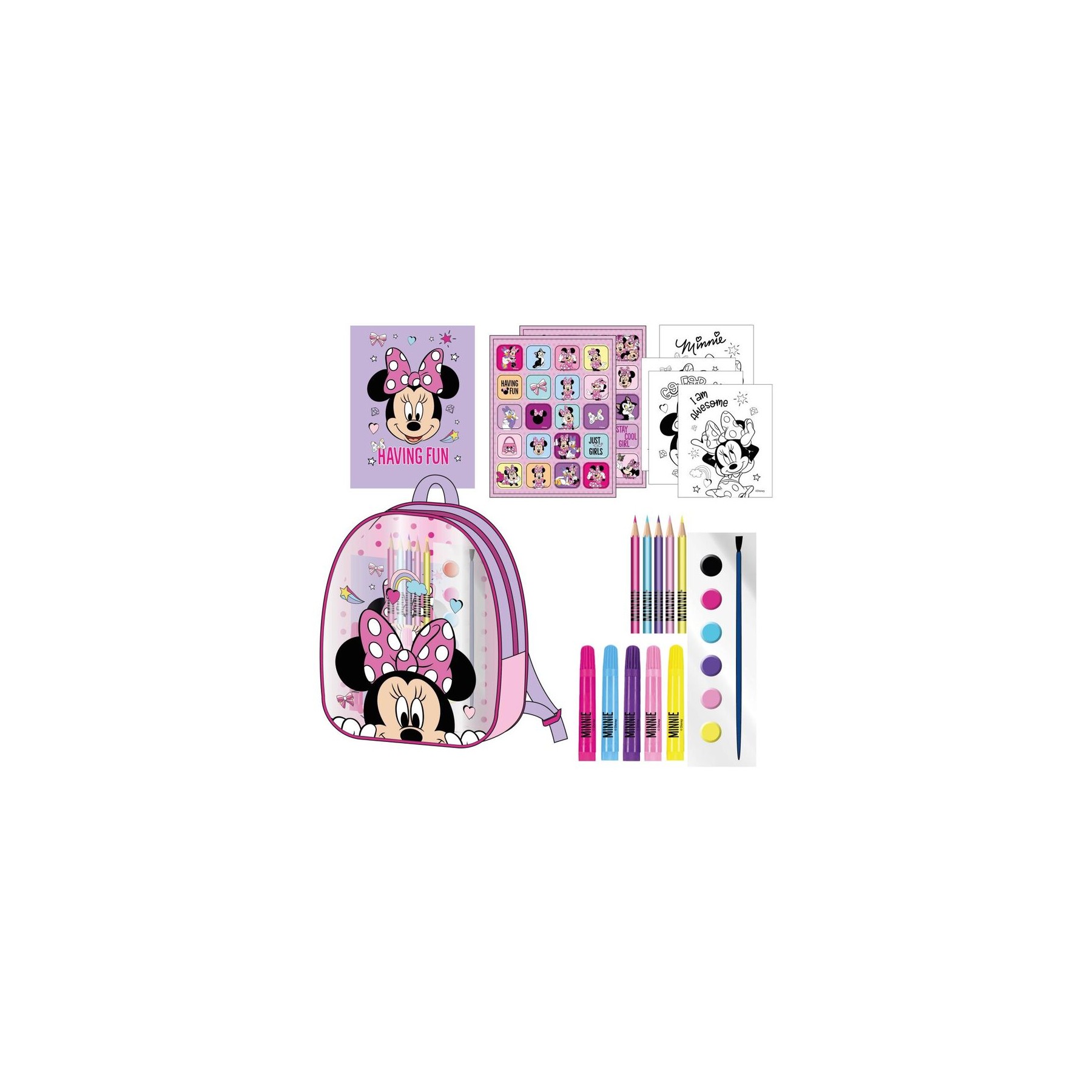 Set papeleria mochila Minnie Disney