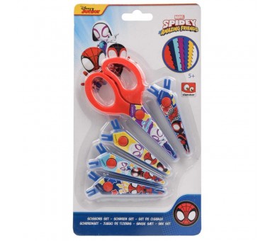 Blister tijeras + 5 cubre hojas Spiderman Marvel