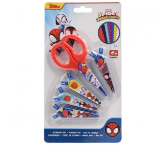 Blister tijeras + 5 cubre hojas Spiderman Marvel