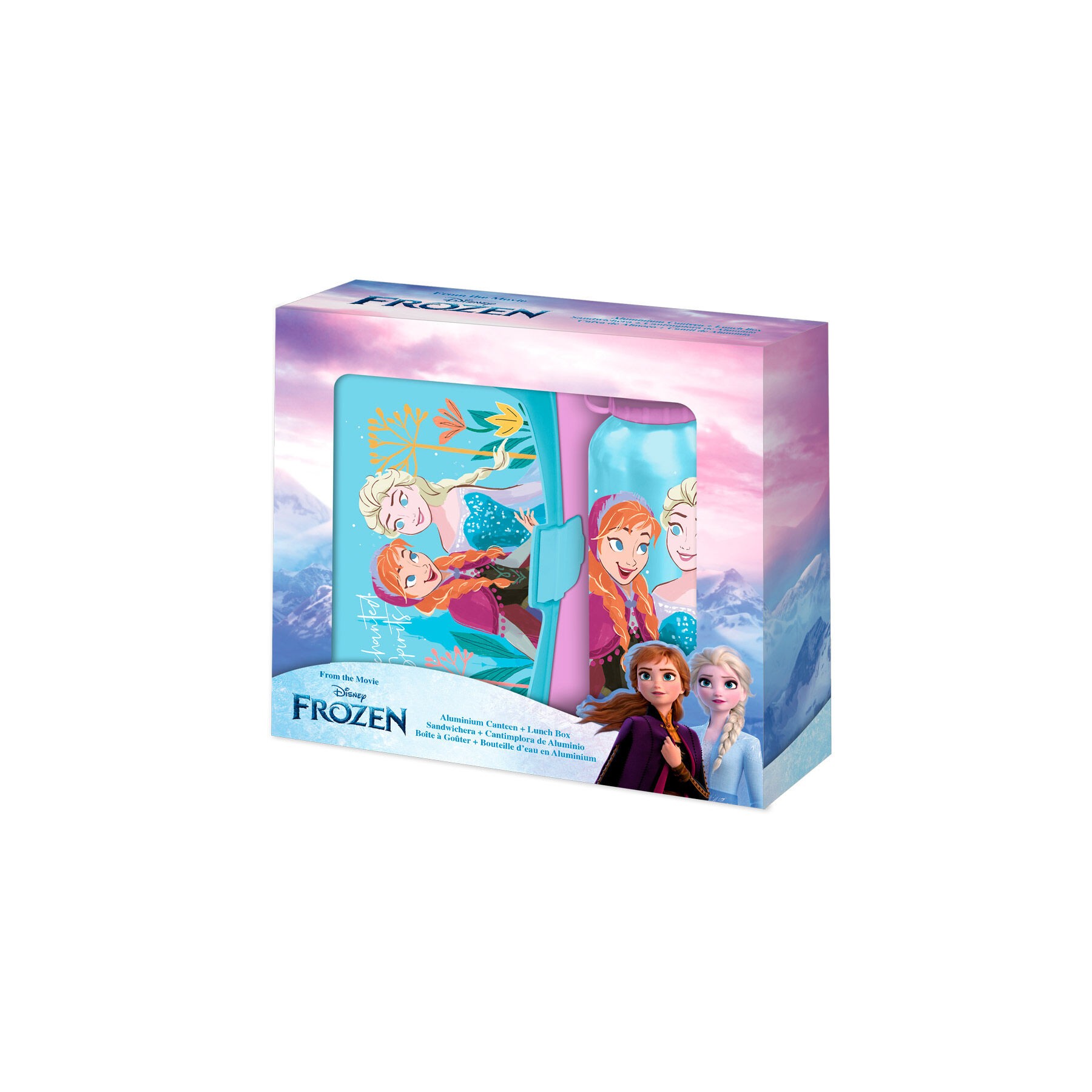 Blister Sandwichera + Cantimplora aluminio Frozen Disney 500ml