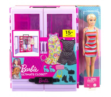 Muñeca Fashionista + Armario Portatil Barbie