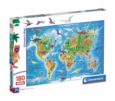 Puzzle super Mapa Dinosaurios 180pzs