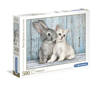 Puzzle Gato y Conejo 500pzs