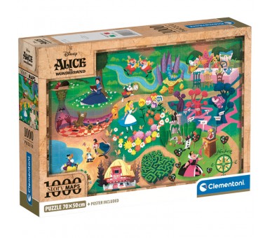 Puzzle Mapa Alicia en el Pais de las Maravillas Disney 1000pzs
