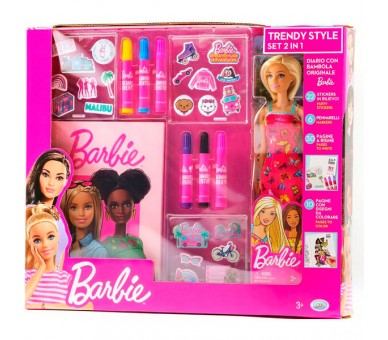 Muñeca + diario Barbie