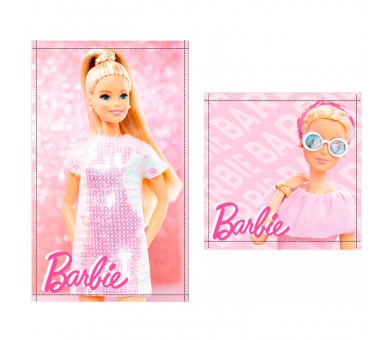 Set 2 toallas baño Barbie algodon