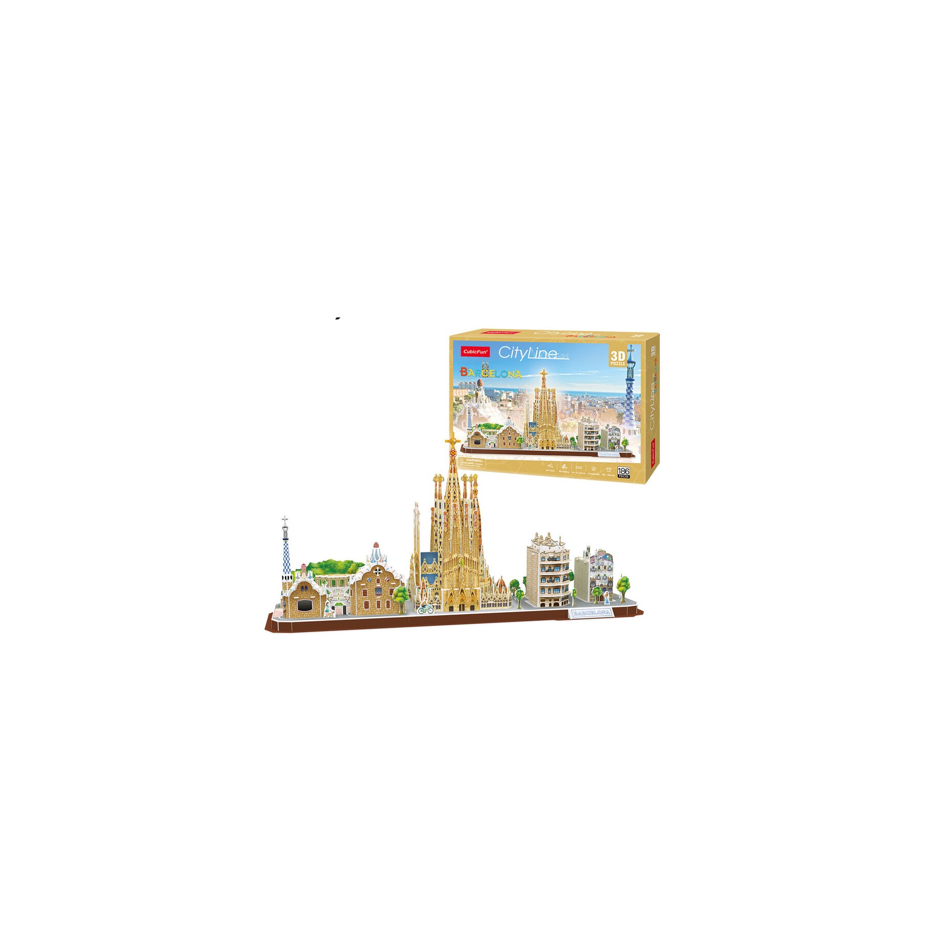 Puzzle 3D Barcelona City Line 186pzs