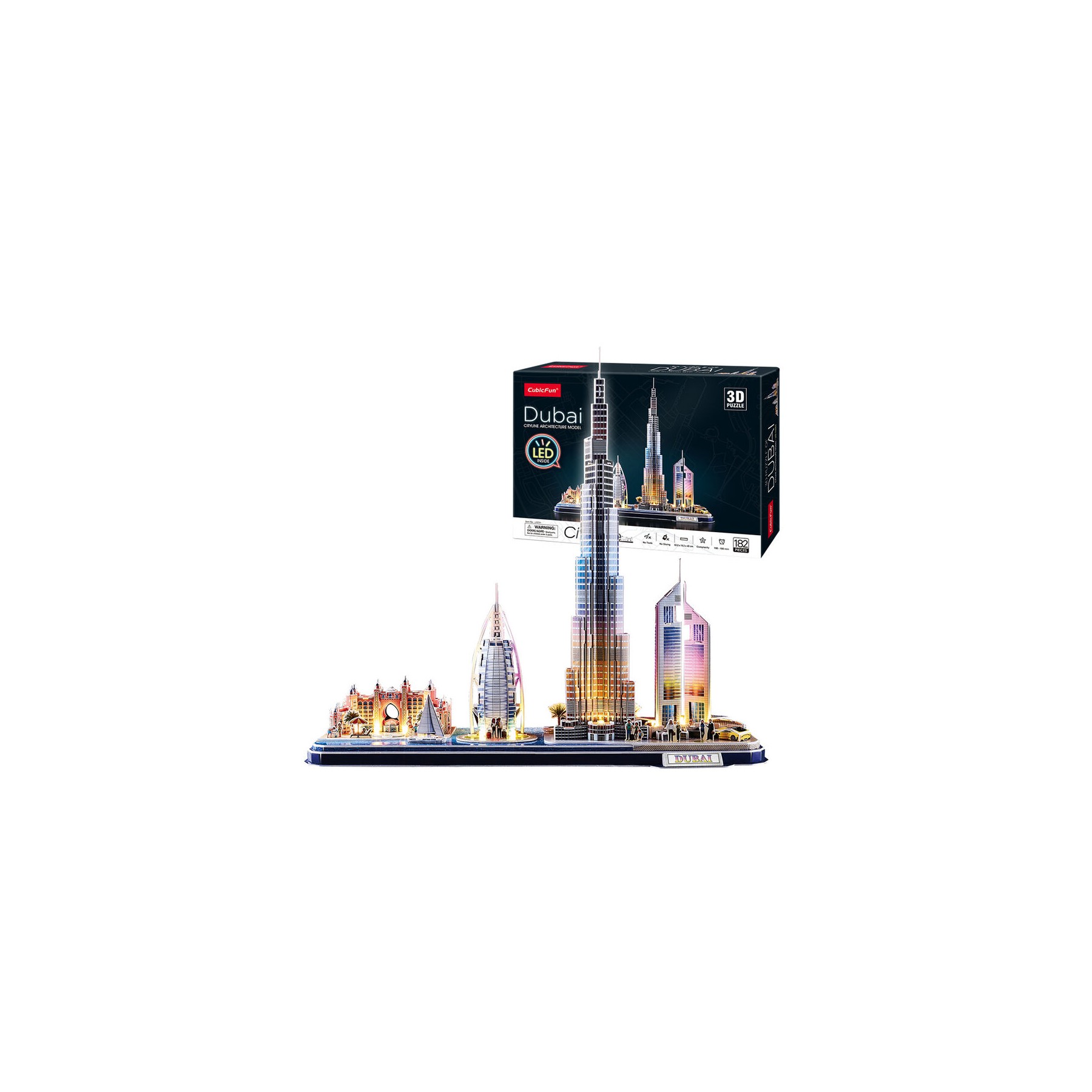 Puzzle 3D Dubai City Line Led 182pzs