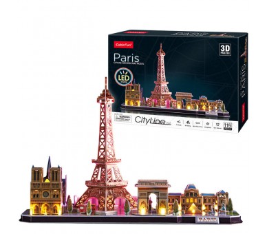 Puzzle 3D Paris City Line Led 115pzs