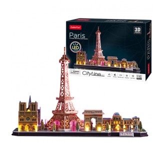 Puzzle 3D Paris City Line Led 115pzs
