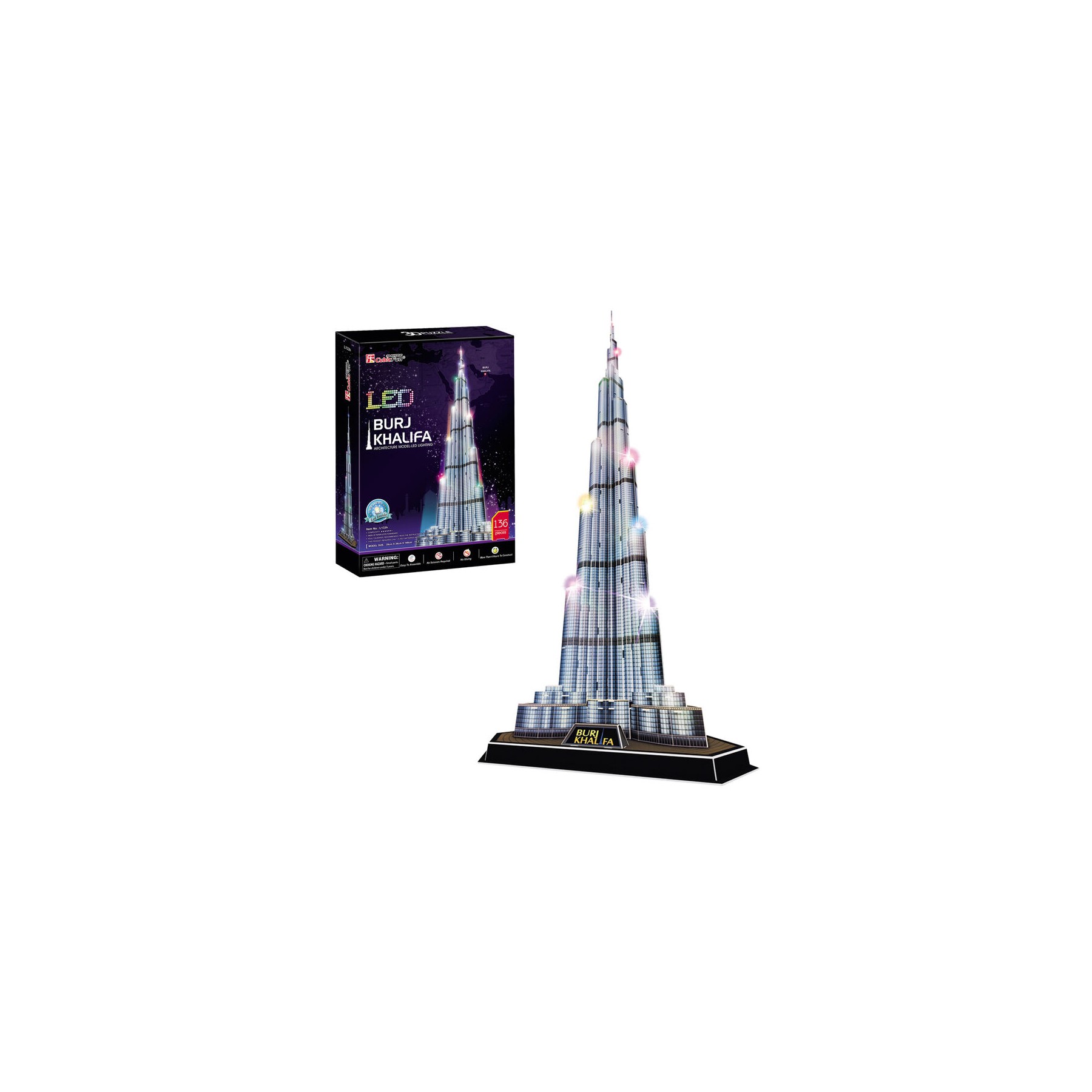 Puzzle 3D Burj khalifa City Line Led 136pzs
