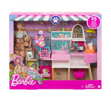 Muñeca + Tienda Mascotas Barbie