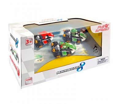 Set 3 coches Pull Speed Mario Kart 8 Mario Luigi Yoshi