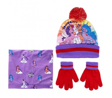 Conjunto gorro guantes braga cuello My Little Pony