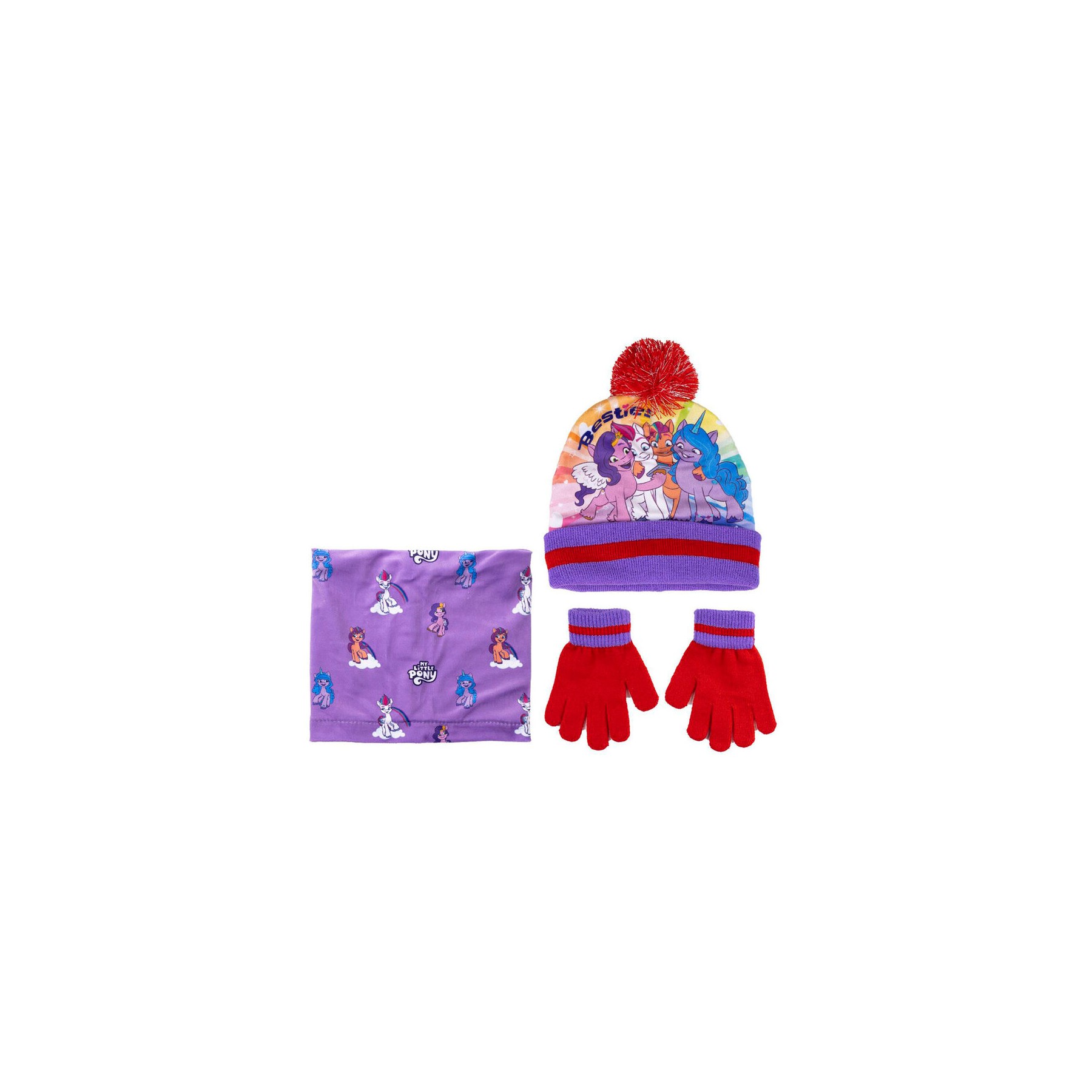 Conjunto gorro guantes braga cuello My Little Pony