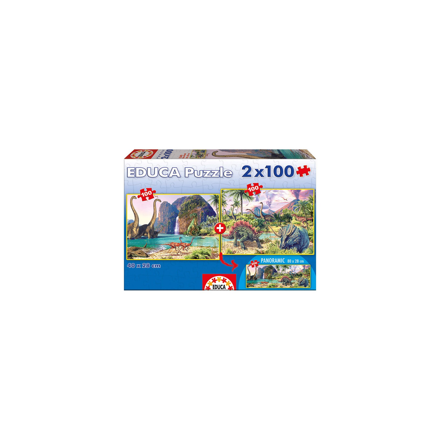 Puzzle Dino World 2x100pzs