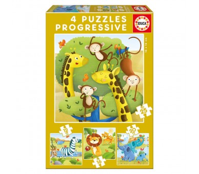 Puzzle Progresivo Animales Salvajes 12-16-20-25pzs
