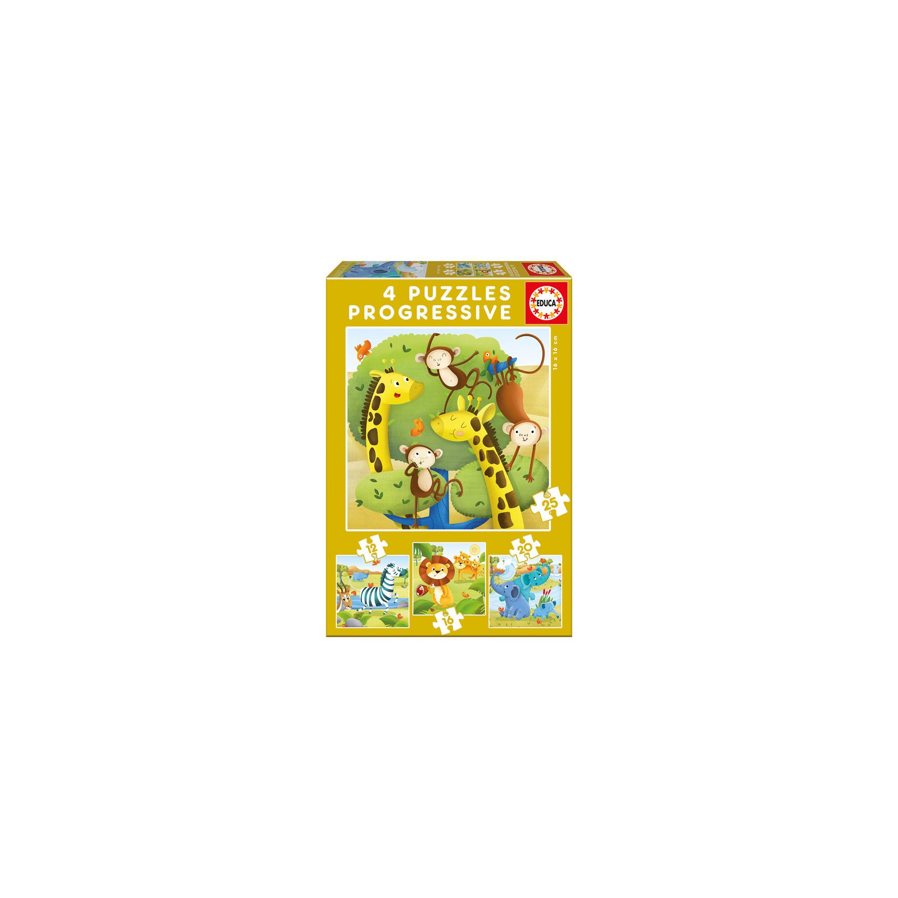 Puzzle Progresivo Animales Salvajes 12-16-20-25pzs