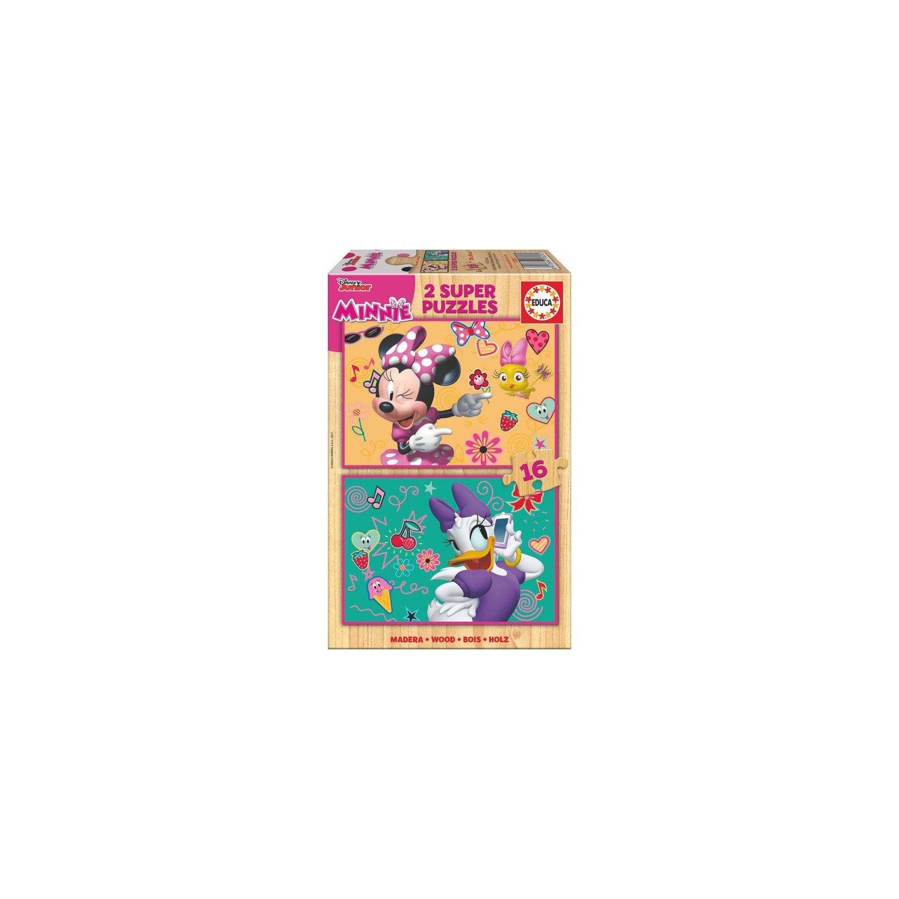 Puzzle Minnie and The Happy Helpers Disney madera 2x16pzs