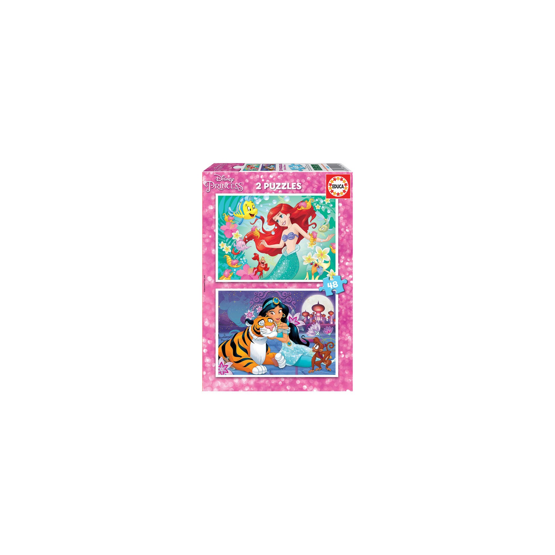 Puzzle Ariel + Jasmine Princesas Disney 2x48pzs