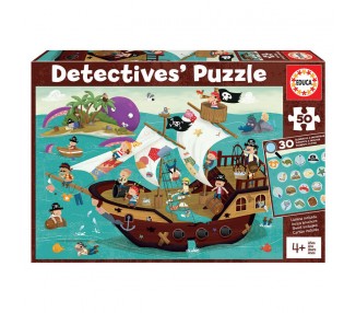 Puzzle Detectives Barco Pirata 50pzs