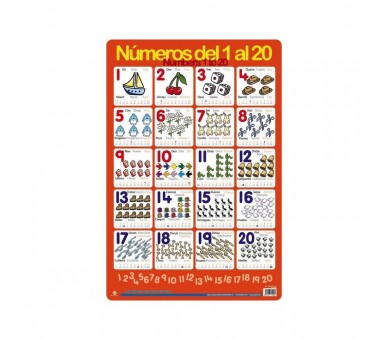 Lamina Educativa Numeros del 1 al 20