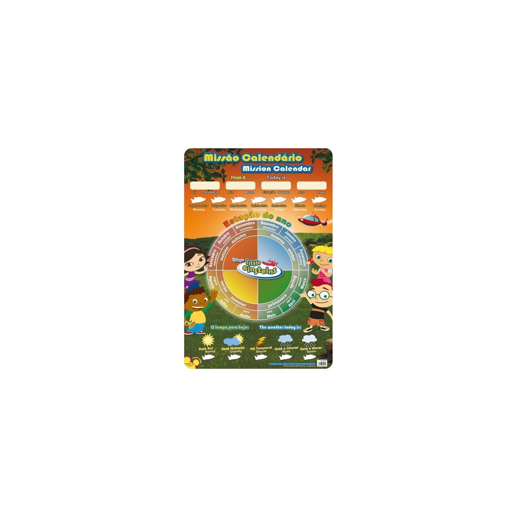 Lamina Educativa Calendario Little Einsteins portugues