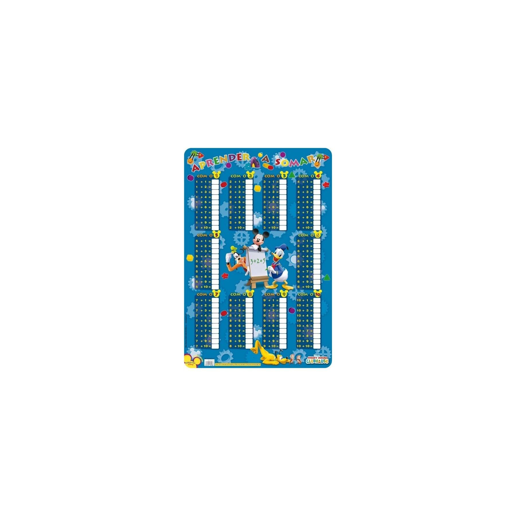 Lamina Educativa Aprender a Sumar Mickey Disney Portugues
