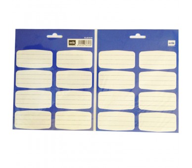 Etiquetas azules adhesivas