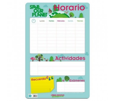Lamina Educativa Horario Escolar español
