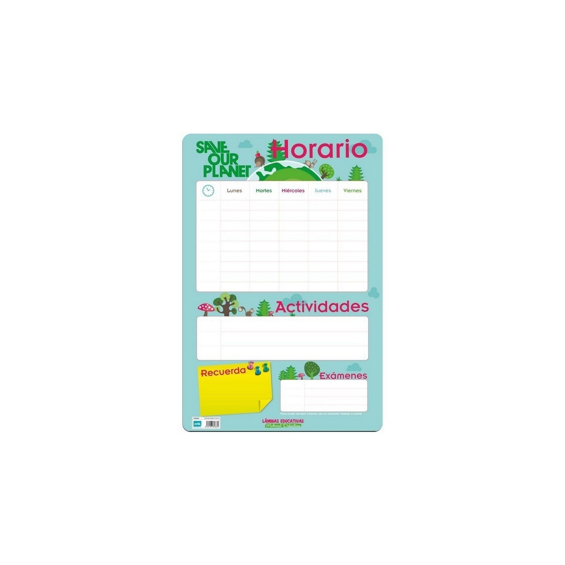 Lamina Educativa Horario Escolar español