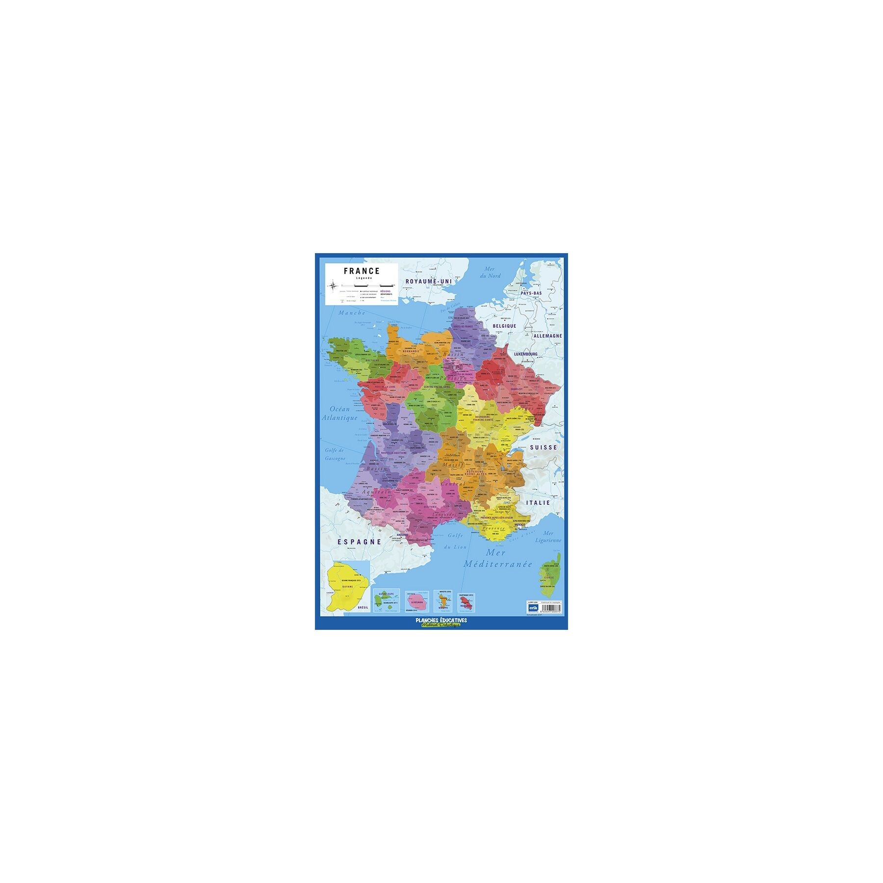 Lamina Educativa Mapa de Francia Frances