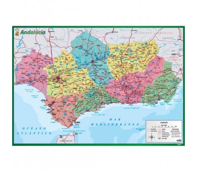 Vade tapete escritorio Mapa Andalucia español