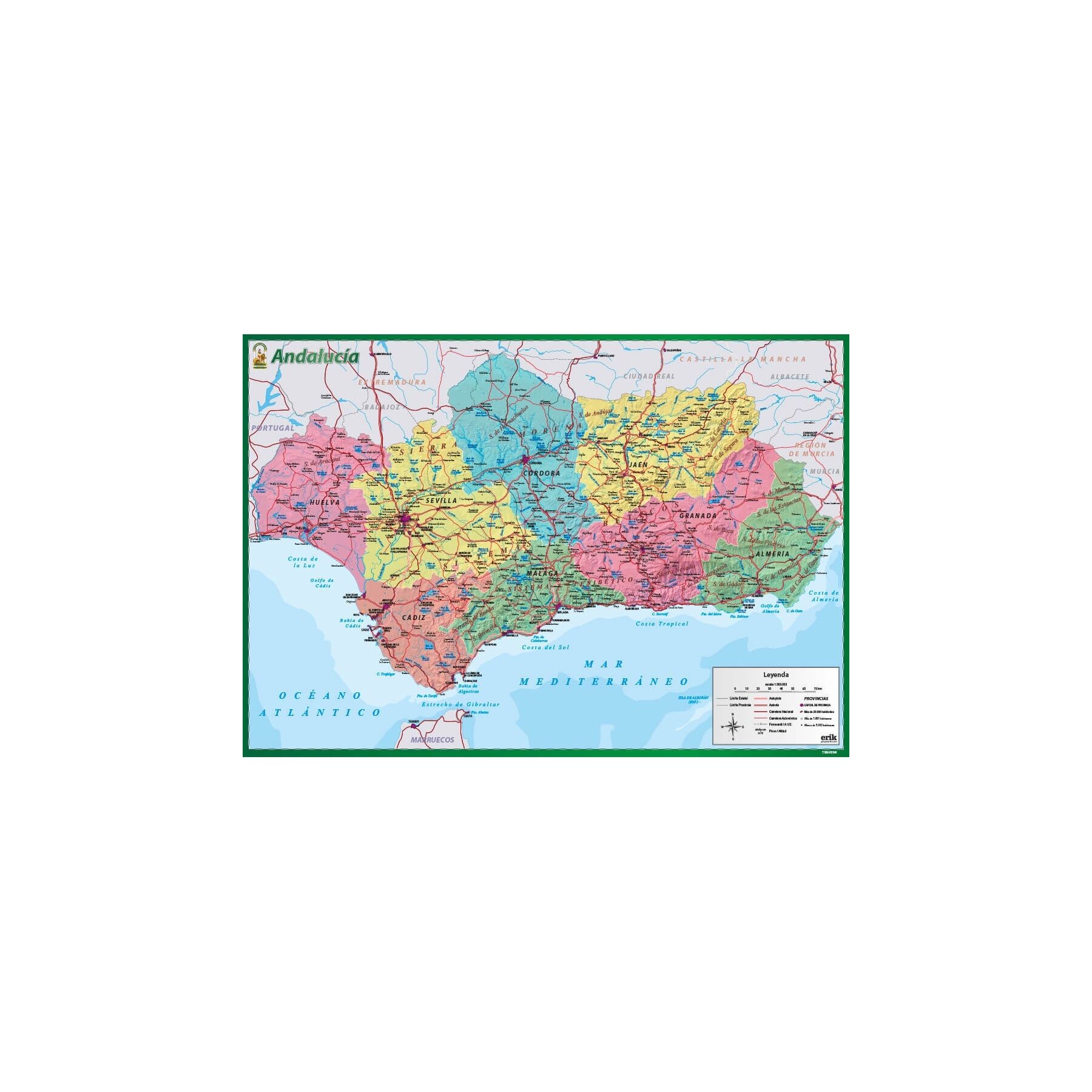 Vade tapete escritorio Mapa Andalucia español