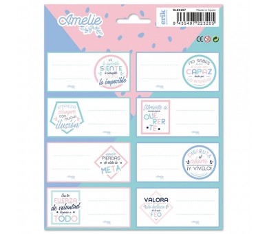 Etiquetas adhesivas Amelie Pastel
