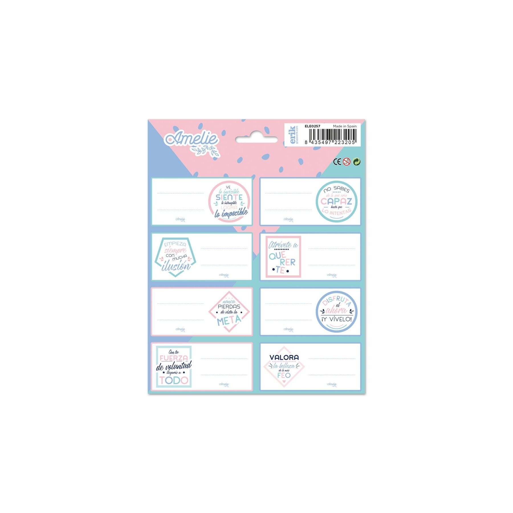 Etiquetas adhesivas Amelie Pastel