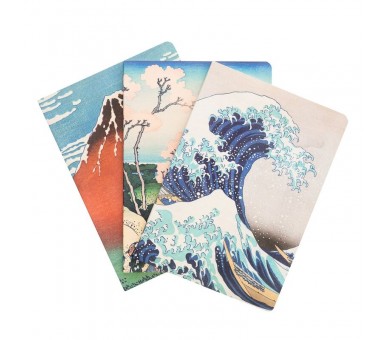 Set 3 cuadernos A5 La Gran Ola de Kanagawa Hokusai