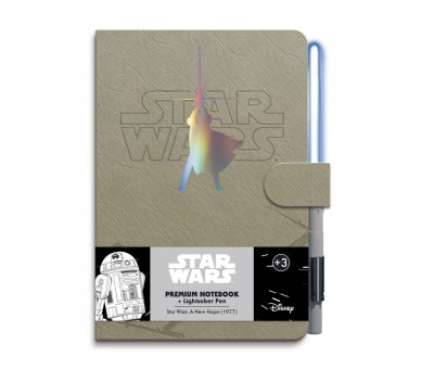 Cuaderno A5 premium + boligrafo sable de luz Luke Skywalker Star Wars