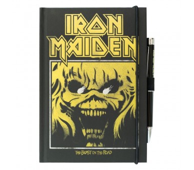 Cuaderno A5 premium + boligrafo proyector Iron Maiden