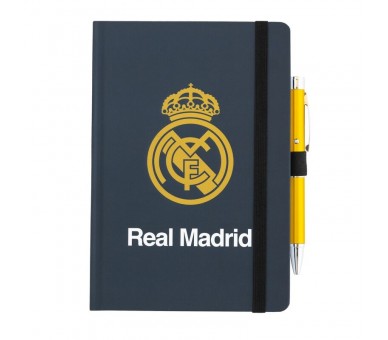 Cuaderno A5 premium + boligrafo proyector Real Madrid