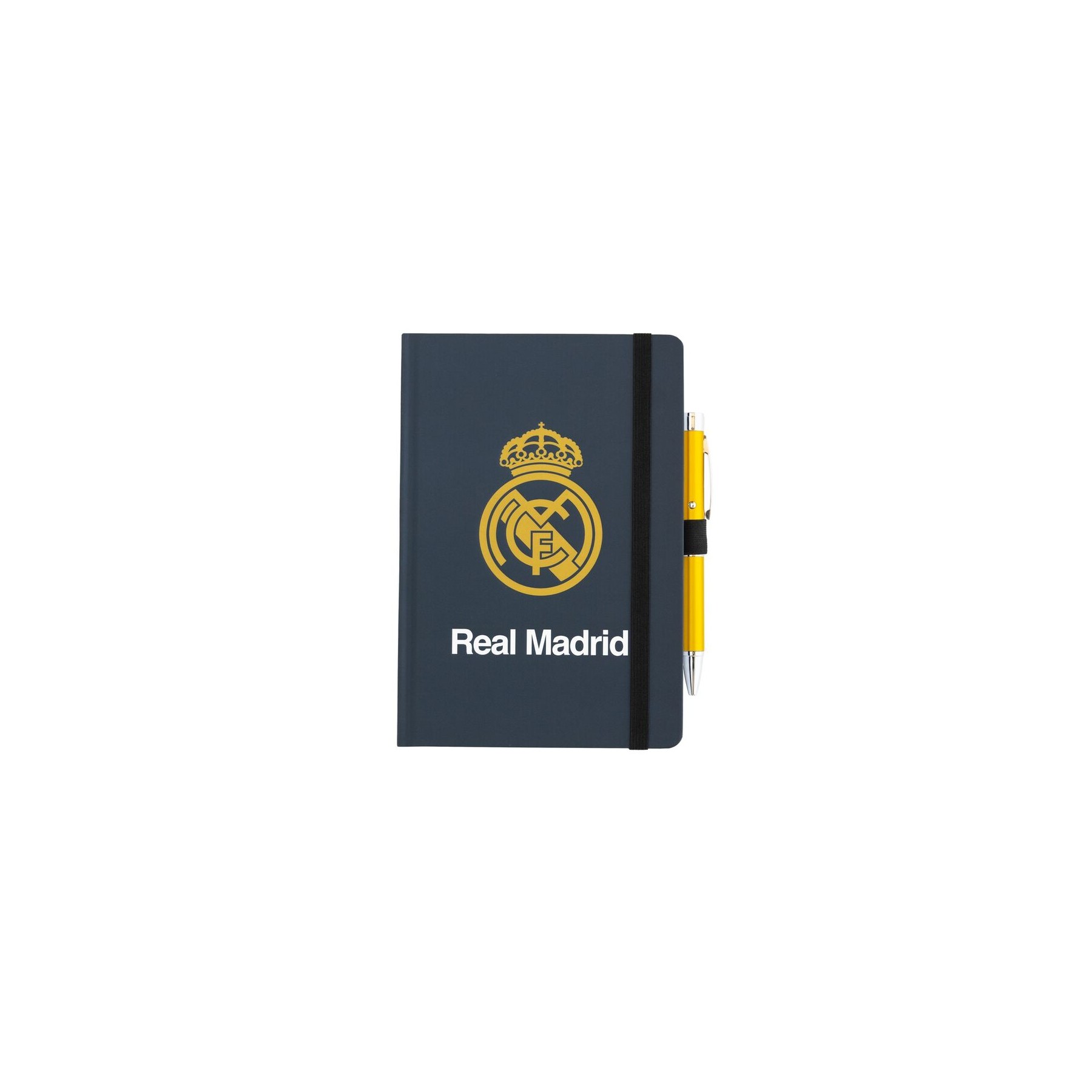 Cuaderno A5 premium + boligrafo proyector Real Madrid