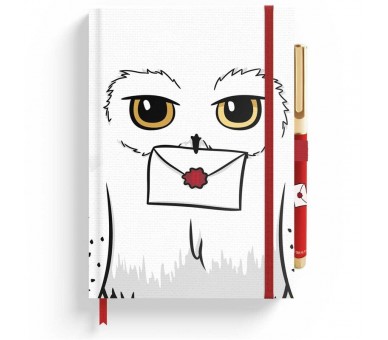 Cuaderno A5 premium + boligrafo Hedwig Harry Potter